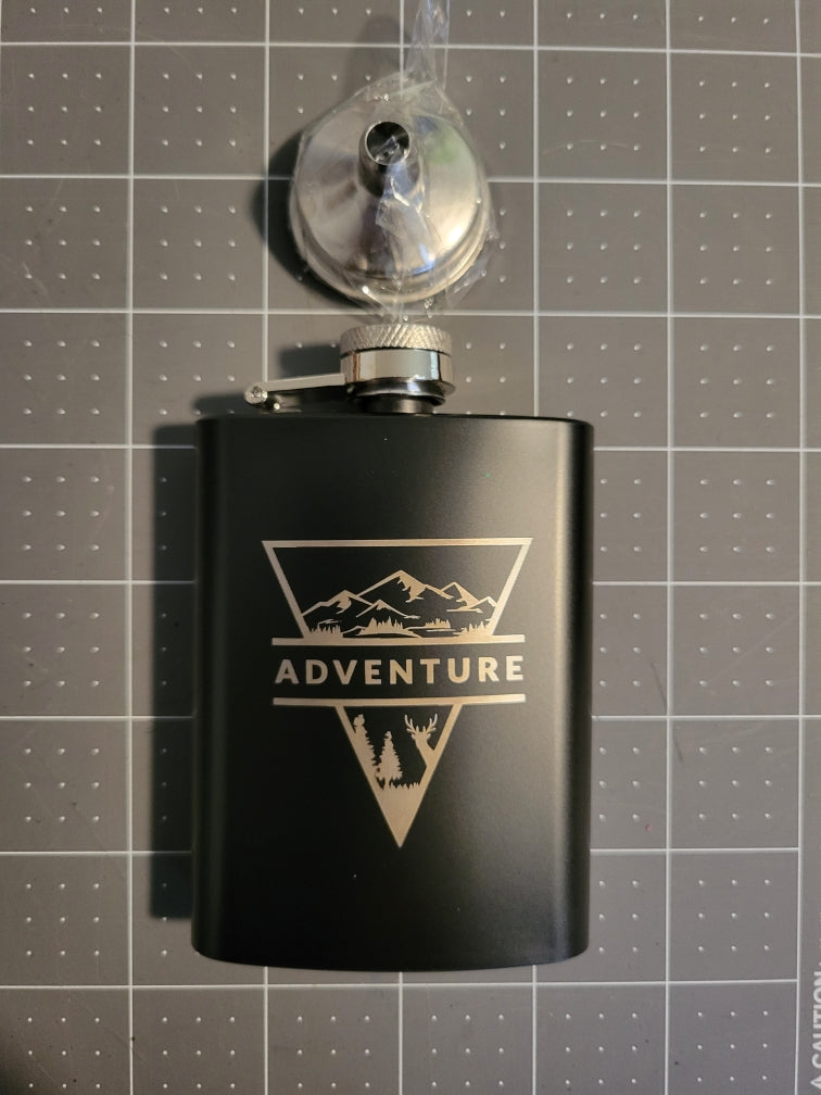 Laser Engraved Flask