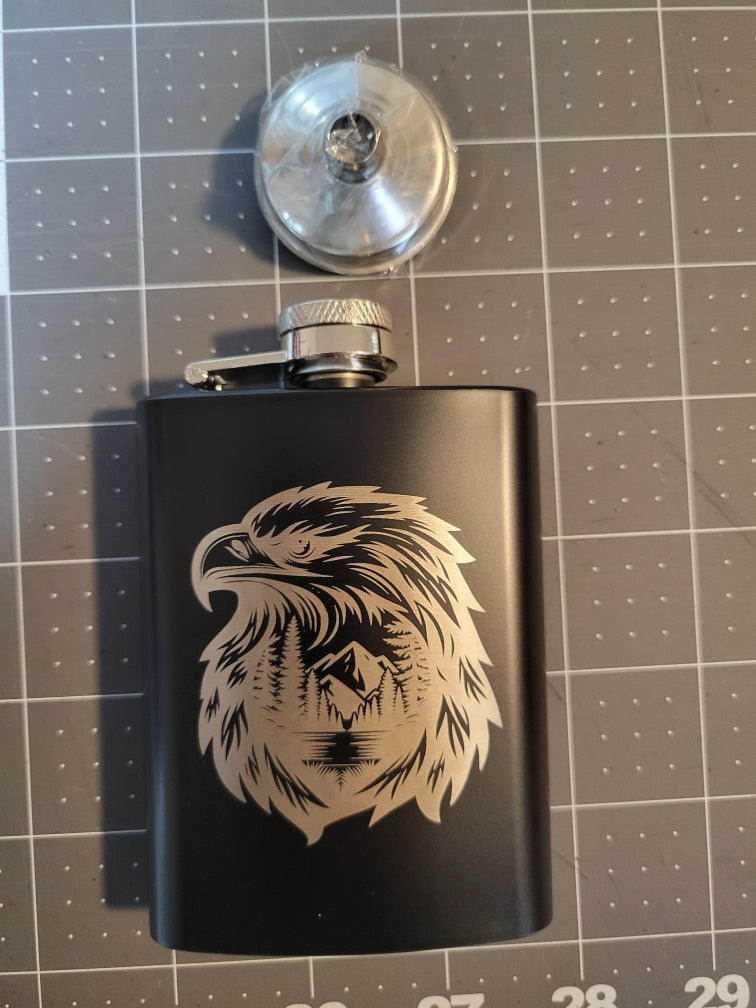 Laser Engraved Flask