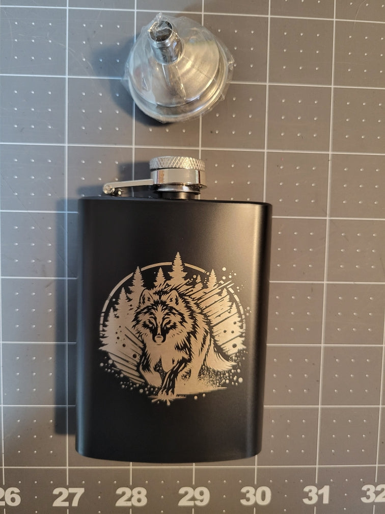 Laser Engraved Flask