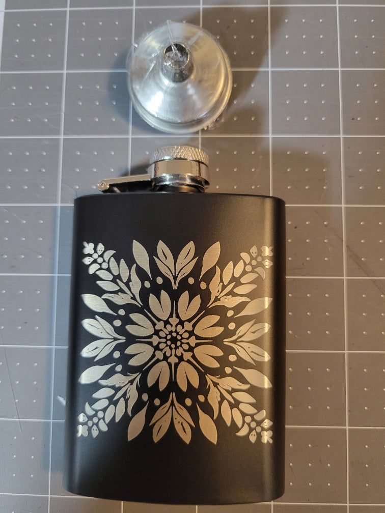 Laser Engraved Flask